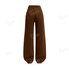 Dark Brown Wide leg Baggy Jeans Flexo