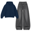 Black Vintage Baggy Jeans With Oversized Hoodie