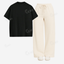 Cream Flapper With Oversized Drop Shoulder T-Shirt