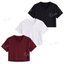 Pack Of 3 Crop V-Neck T-Shirt
