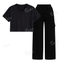 Black Cargo With Crop V-Neck T-Shirt