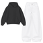 White Baggy Jeans With Oversized Hoodie