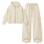 Cream Straight Leg Cargo With Oversized Zipper