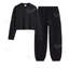 Black Sweatpant With Crop Full Sleeves T-Shirt