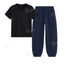 Navyblue Sweatpant With V-Neck T-Shirt