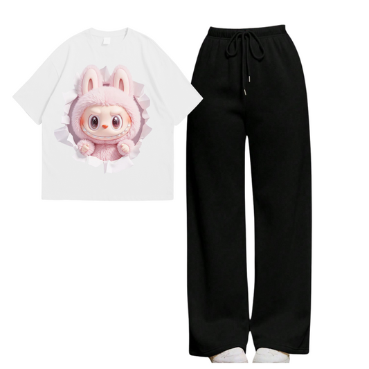 Flapper With Labubu (Pink Bunny)