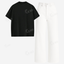 White Baggy Jeans With Oversized Drop Shoulder T-Shirt