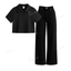 Black Baggy Jeans With Crop Polo