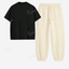 Cream Sweatpant With Oversized Drop Shoulder T-Shirt