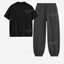 Charcoalgrey Sweatpant With Oversized Drop Shoulder T-Shirt