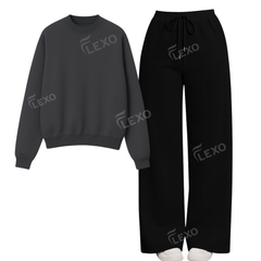 Straight Leg Trouser With Oversized Sweatshirt