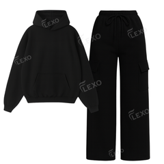 Straight Leg Cargo With Oversized Hoodie