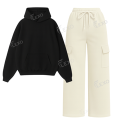 Straight Leg Cargo With Oversized Hoodie