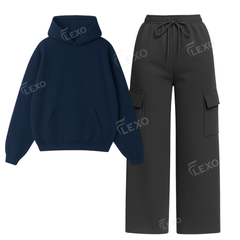 Straight Leg Cargo With Oversized Hoodie