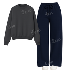 Straight Leg Trouser With Oversized Sweatshirt