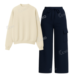 Straight Leg Cargo With Oversized Sweatshirt