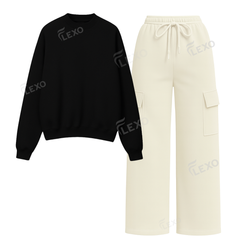 Straight Leg Cargo With Oversized Sweatshirt