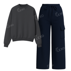 Straight Leg Cargo With Oversized Sweatshirt