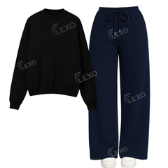 Straight Leg Trouser With Oversized Sweatshirt