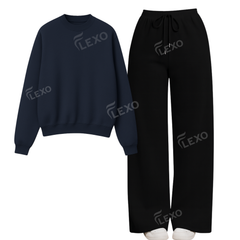 Straight Leg Trouser With Oversized Sweatshirt