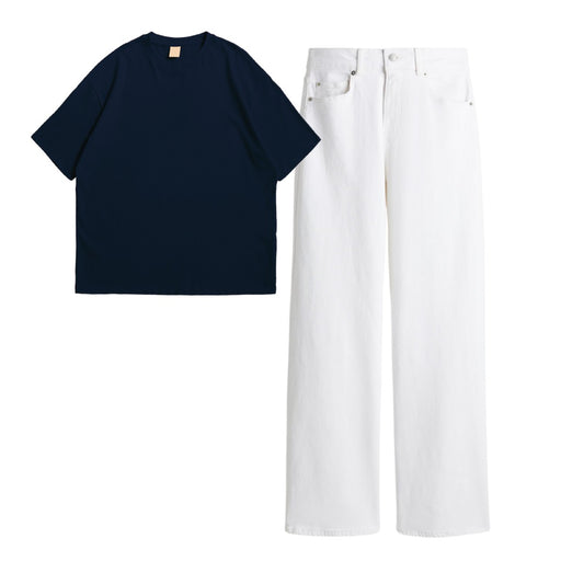 White Jeans With Oversize Tee