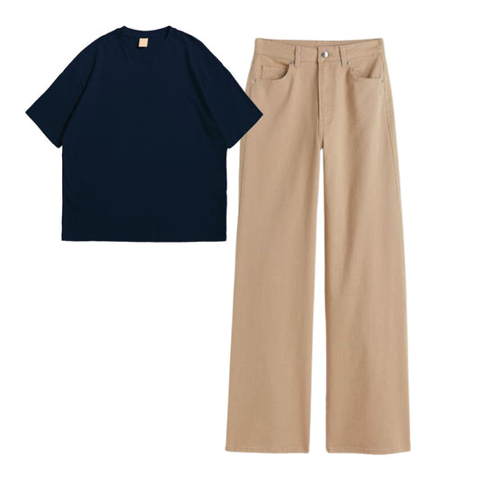 Navy Blue  Oversize Tee With Jeans