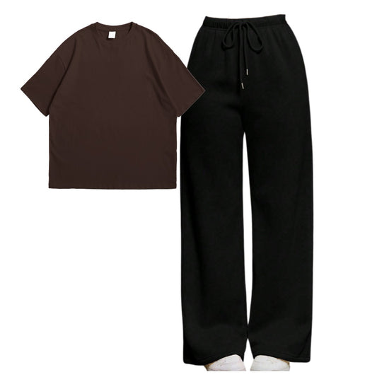 Oversize Tee With Straight Leg Trouser