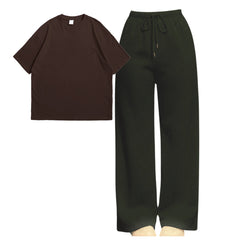 Oversize Tee With Straight Leg Trouser