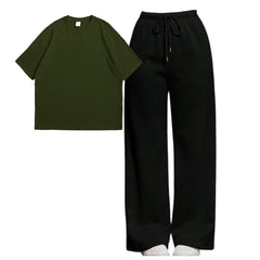 Oversize Tee With Straight Leg Trouser
