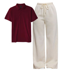 Polo Tee With Straight Leg Trouser (Copy)