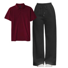 Polo Tee With Straight Leg Trouser (Copy)