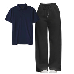 Polo Tee With Straight Leg Trouser