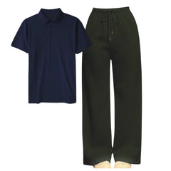 Polo Tee With Straight Leg Trouser