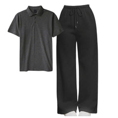 Polo Tee With Straight Leg Trouser
