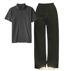 Polo Tee With Straight Leg Trouser