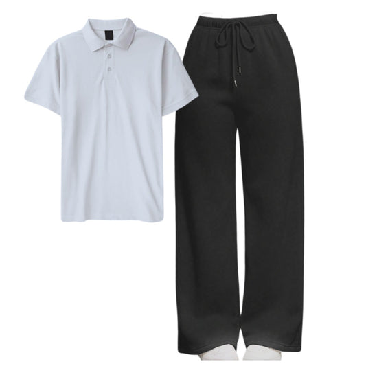 Polo Tee With Straight Leg Trouser