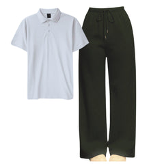Polo Tee With Straight Leg Trouser