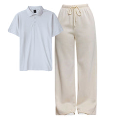 Polo Tee With Straight Leg Trouser