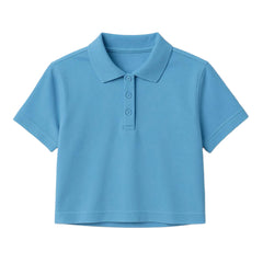 Sky Blue Crop Polo