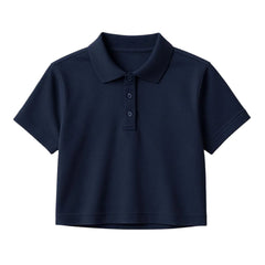 Navy Blue Crop Polo