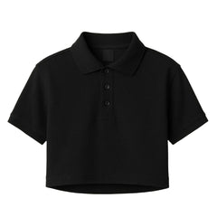 Black Crop Polo
