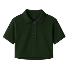 Dark Green Crop Polo