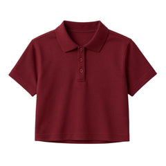 Maroon Crop Polo