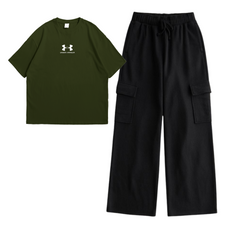 Cargo Trouser with Under Armour Olive Green Oversized tee