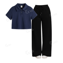 Black Flapper With Crop Polo