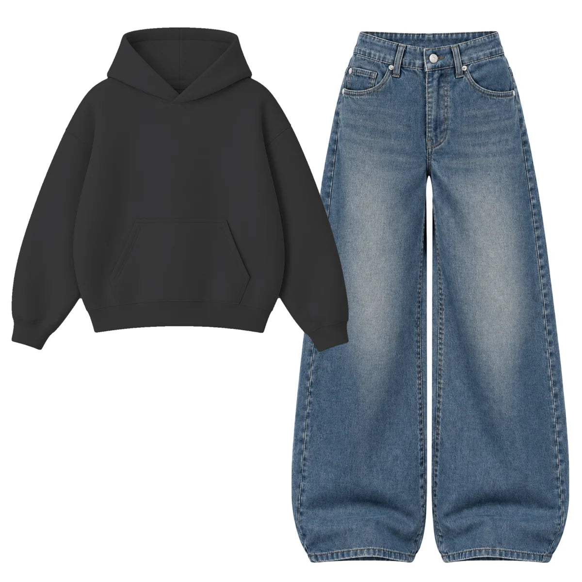 Baggy Jeans With Oversized Hoodie