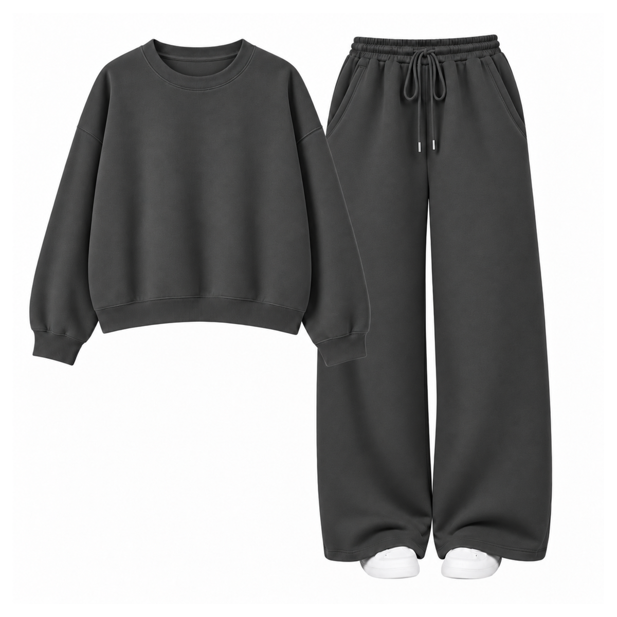 Charcoalgrey Straight Leg Trouser With Oversized Sweatshirt Main image