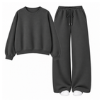 Charcoalgrey Straight Leg Trouser With Oversized Sweatshirt