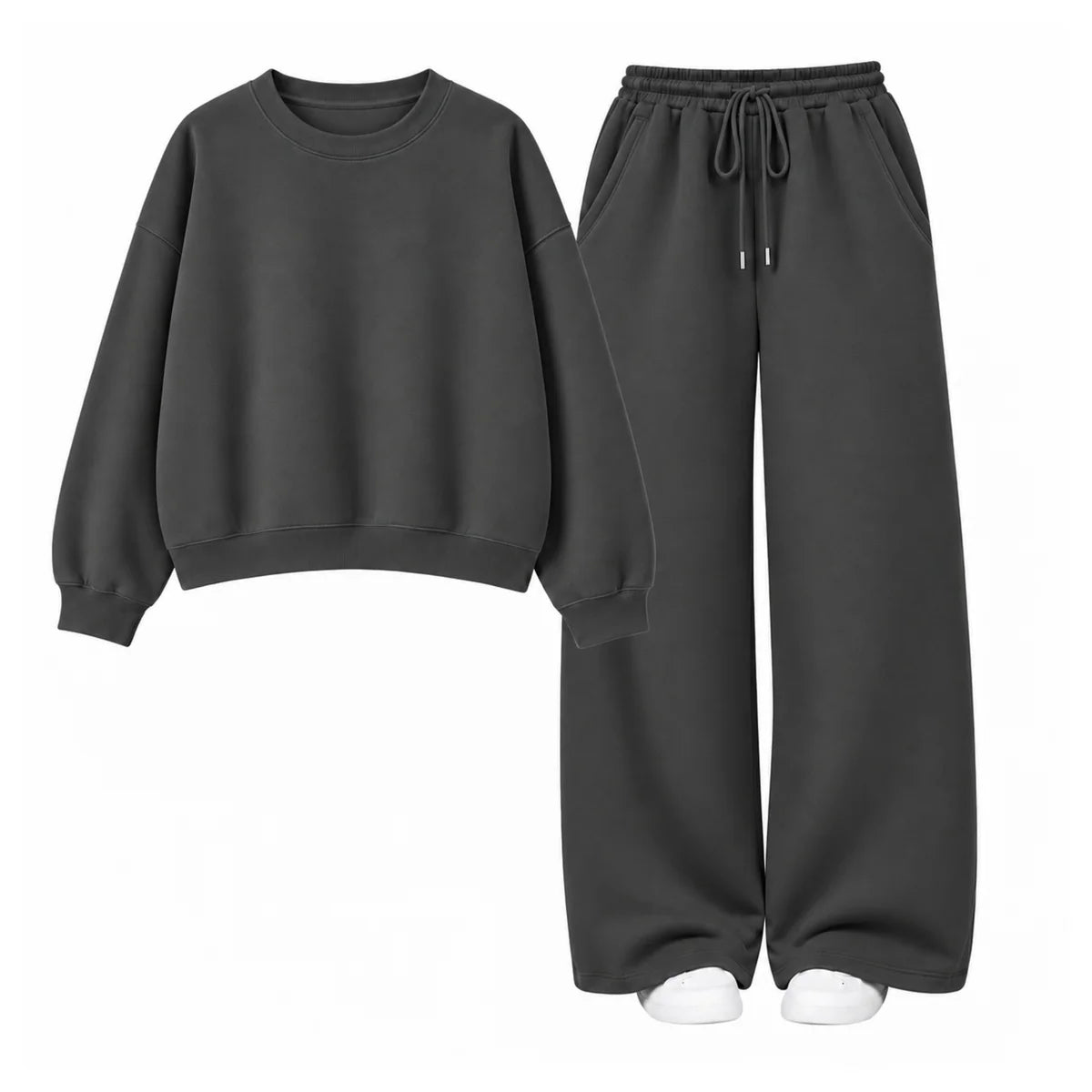 Straight Leg Trouser With Oversized Sweatshirt