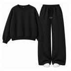 Black Straight Leg Trouser With Oversized Sweatshirt